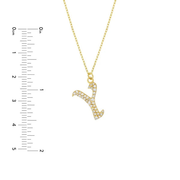 Diamond Gothic 'Y' Necklace