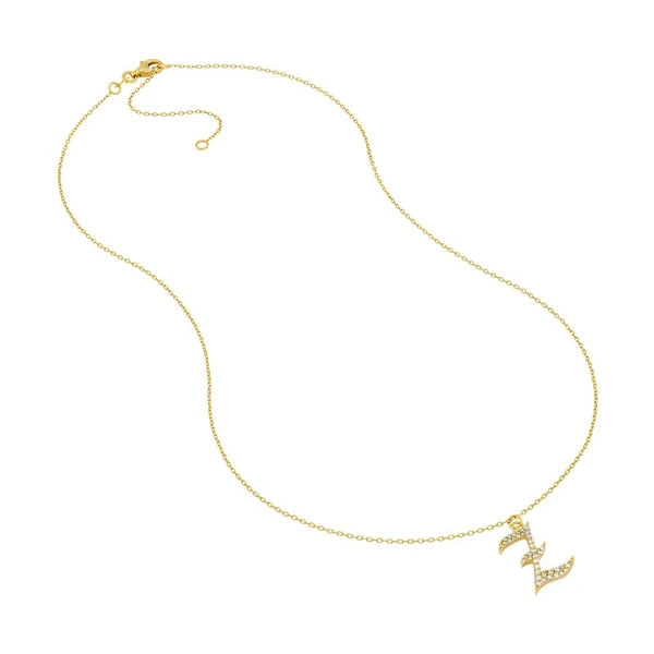 Diamond Gothic 'Z' Necklace
