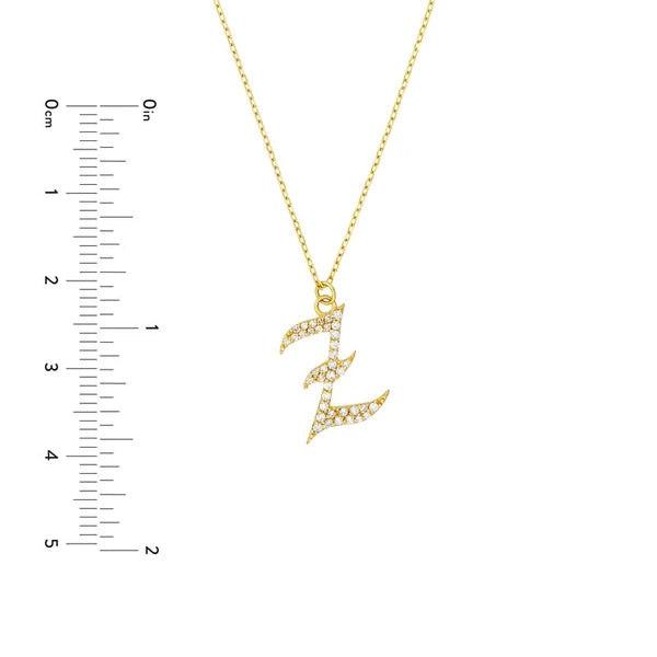 Diamond Gothic 'Z' Necklace