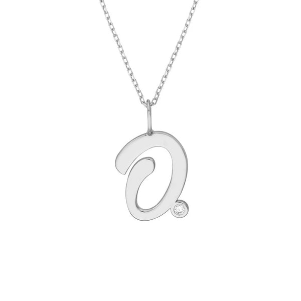 Script 'O' with Diamond Bezel Necklace