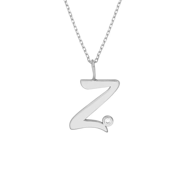 Script 'Z' with Diamond Bezel Necklace