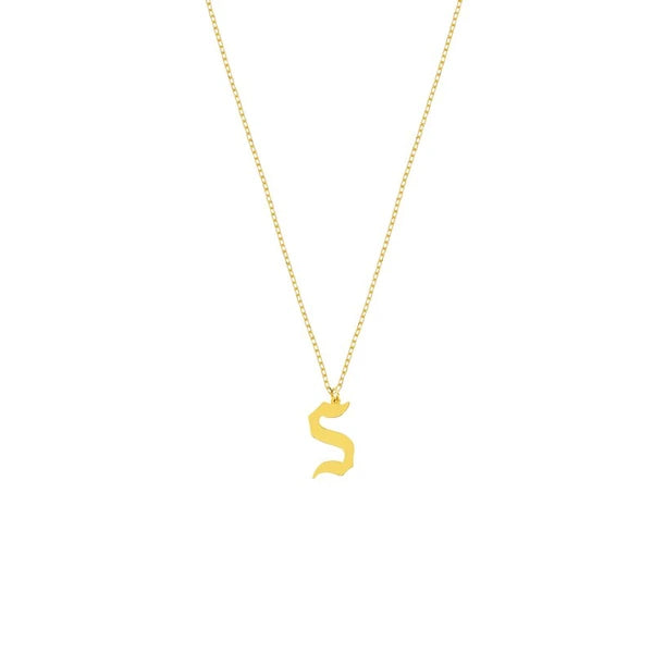 Gothic Tilted Initial Necklace