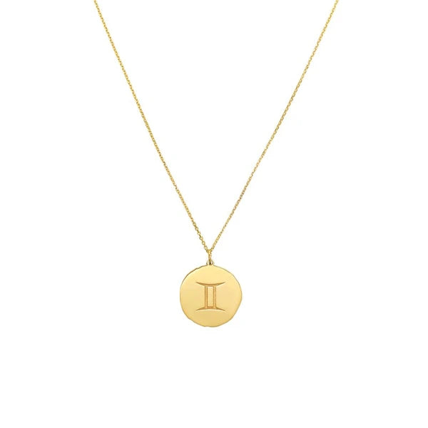 Gemini Organic Disc Pendant Necklace
