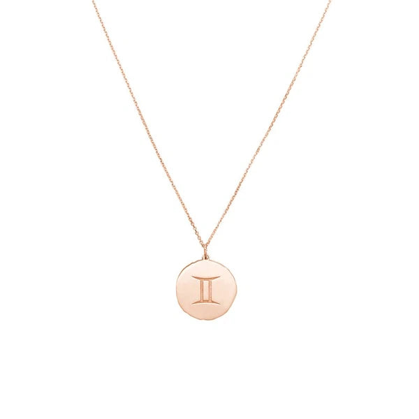 Gemini Organic Disc Pendant Necklace