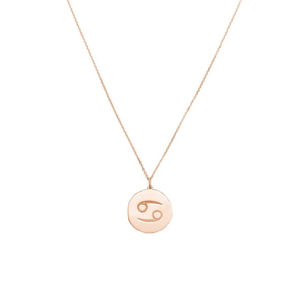Cancer Organic Disc Pendant Necklace