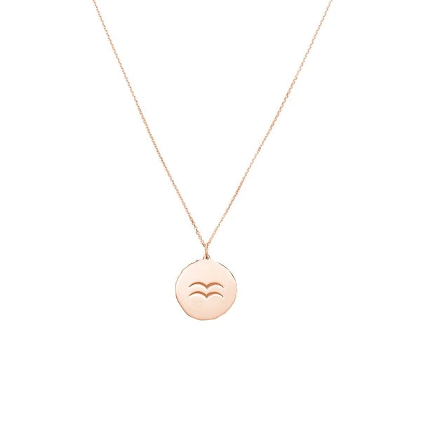 Aquarius Organic Disc Pendant Necklace