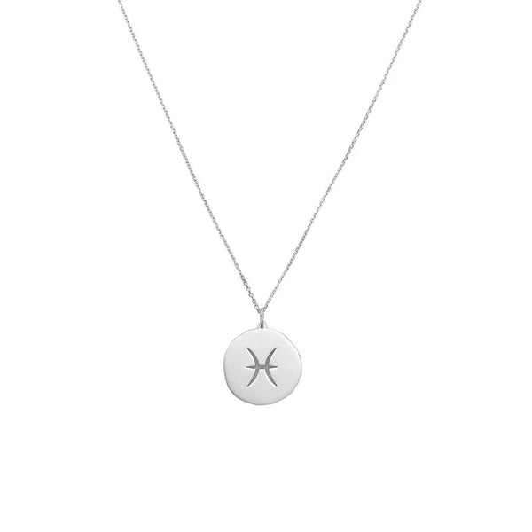 Pisces Organic Disc Pendant Necklace