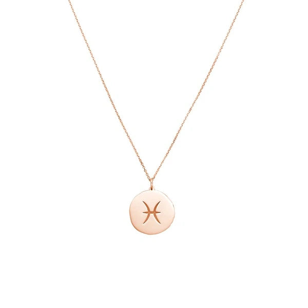 Pisces Organic Disc Pendant Necklace