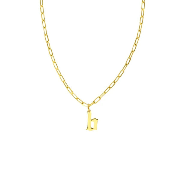 Gothic Initial Paper Clip Necklace