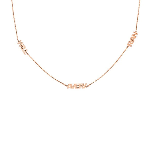 Mini Block N/Ameplate Station Necklace