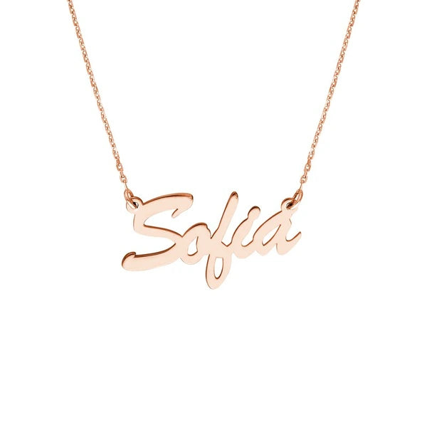 5mm Brush Font N/Ameplate Necklace