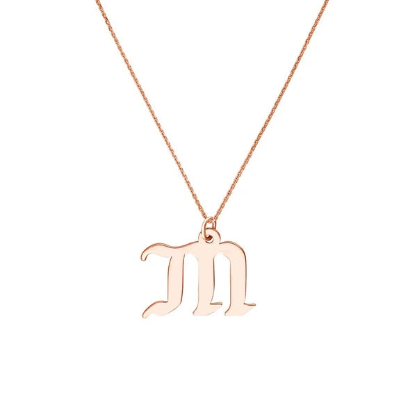 Gothic Initial Pendant Necklace