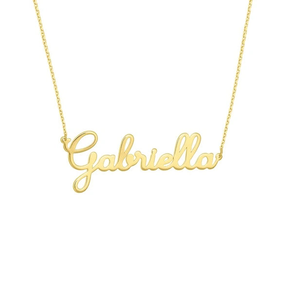 5mm Cursive N/Ameplate Necklace