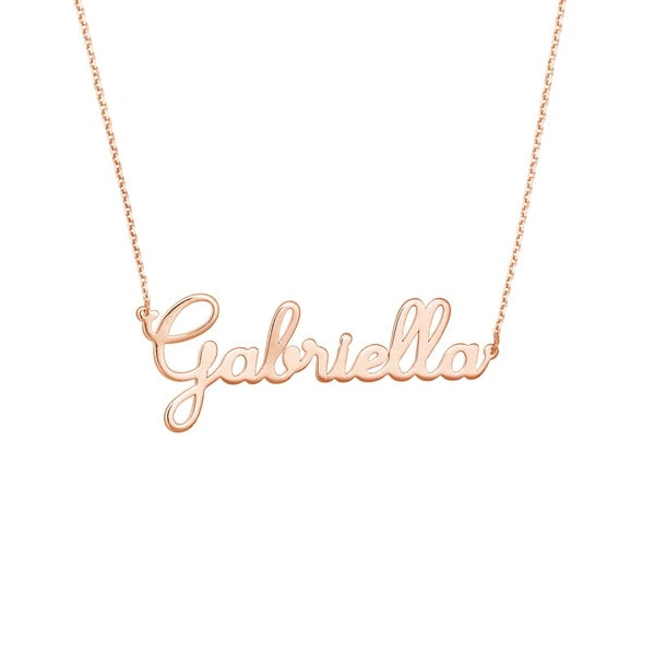 5mm Cursive N/Ameplate Necklace