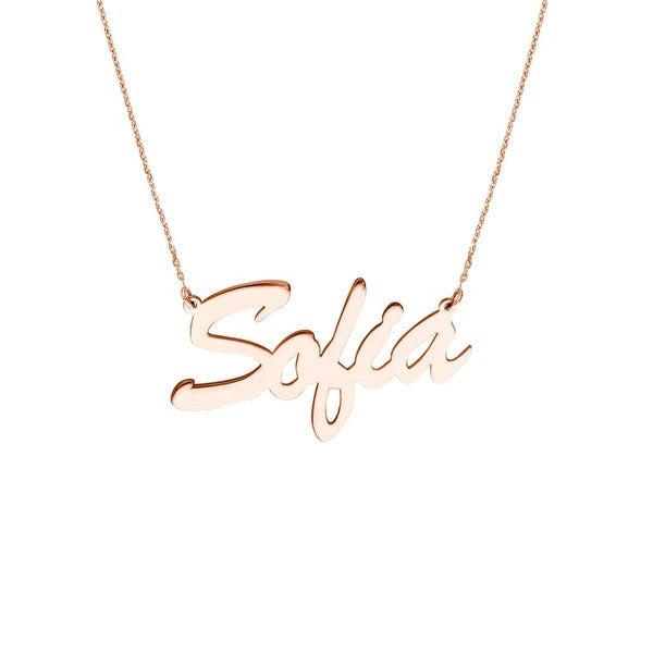 7mm Brush Font N/Ameplate Necklace