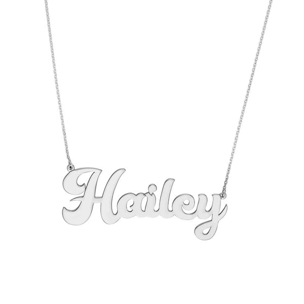7mm Cursive N/Ameplate Necklace