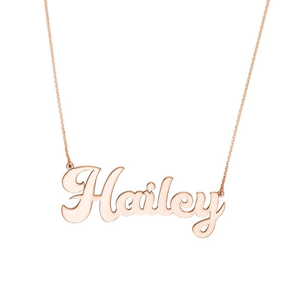 7mm Cursive N/Ameplate Necklace