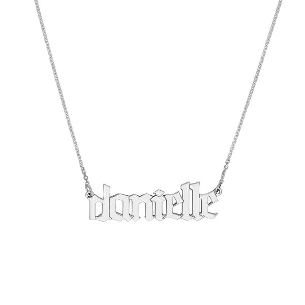 7mm Gothic N/Ameplate Necklace