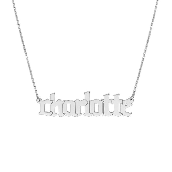 5mm Gothic N/Ameplate Necklace
