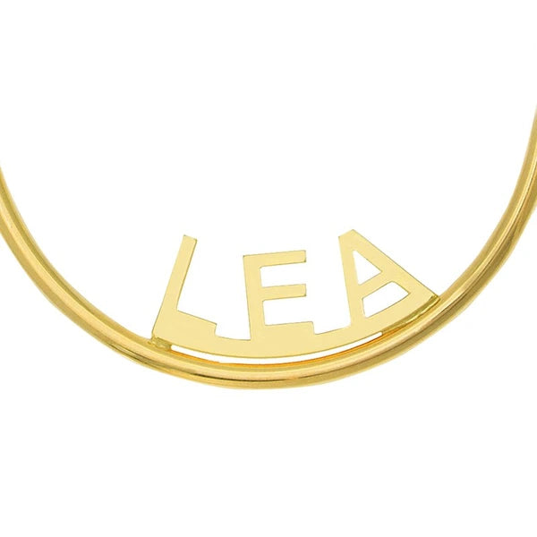 Revolve Block N/Ameplate Hoop Earrings