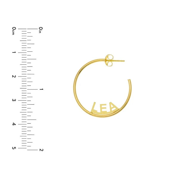 Revolve Block N/Ameplate Hoop Earrings