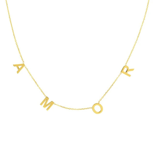 7mm Block Letter Stations PersoN/Al Necklace