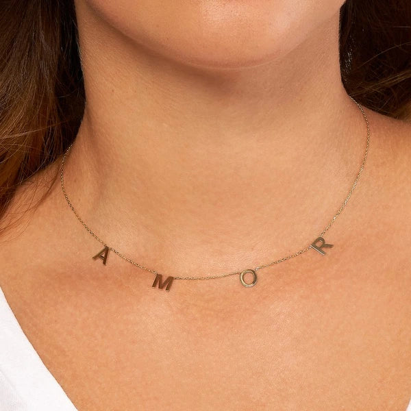 7mm Block Letter Stations PersoN/Al Necklace