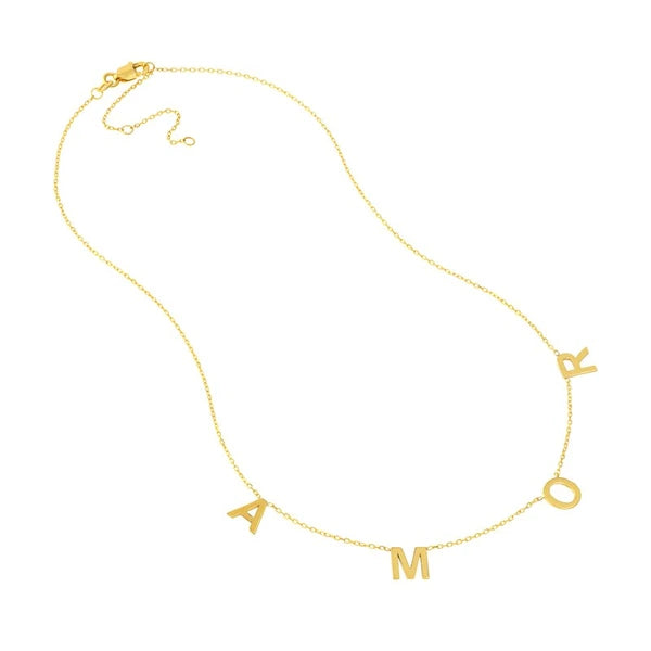 7mm Block Letter Stations PersoN/Al Necklace