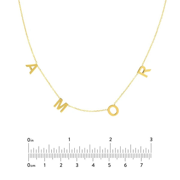 7mm Block Letter Stations PersoN/Al Necklace