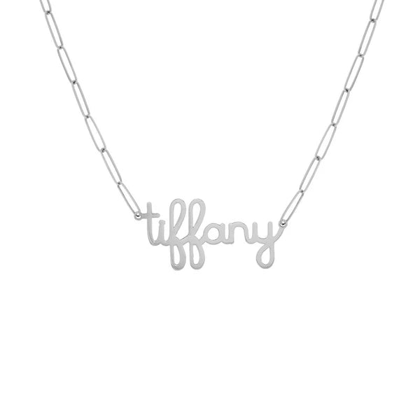 6mm Doodle N/Ameplate Paper Clip Necklace