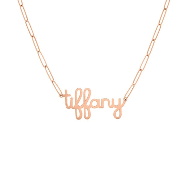 6mm Doodle N/Ameplate Paper Clip Necklace