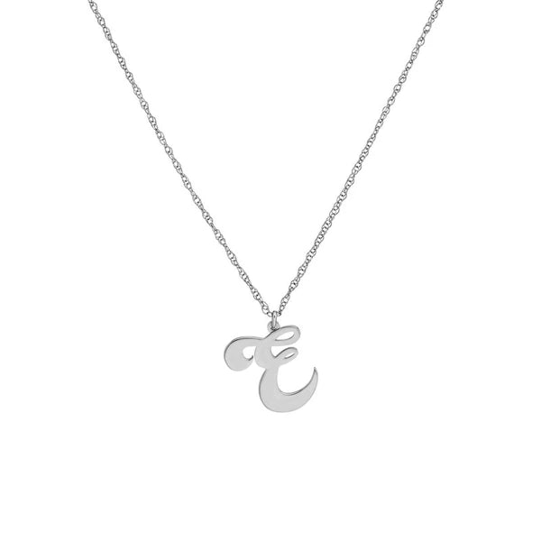 15mm Cursive Initial Pendant Necklace