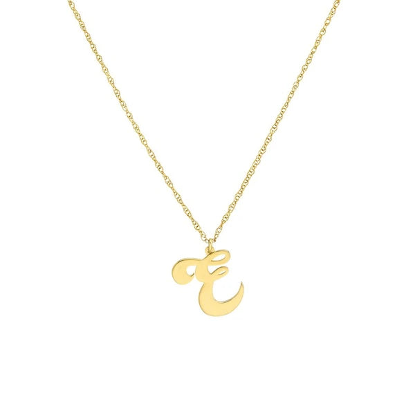 15mm Cursive Initial Pendant Necklace