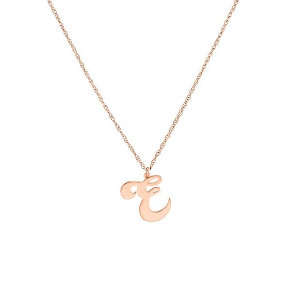 15mm Cursive Initial Pendant Necklace
