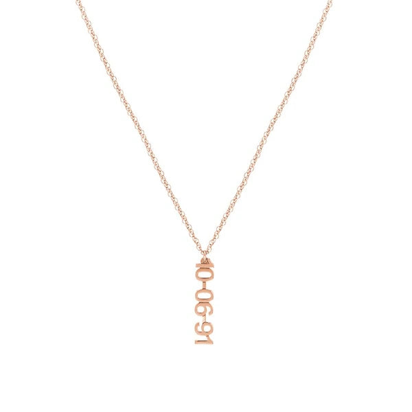 5mm Vertical Block Numeral Necklace