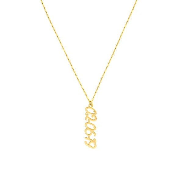 7mm Vertical Script Numeral Necklace