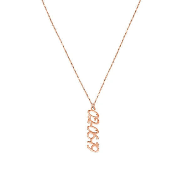 7mm Vertical Script Numeral Necklace