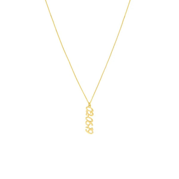 5mm Vertical Script Numeral Necklace