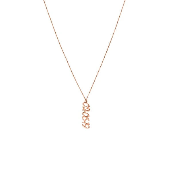 5mm Vertical Script Numeral Necklace