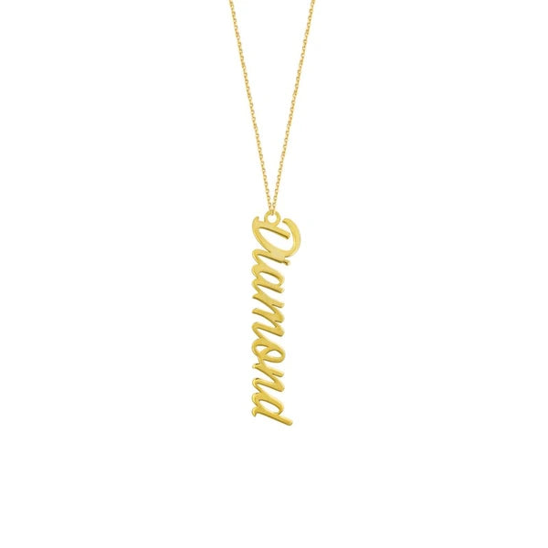7mm Vertical Script Font Necklace