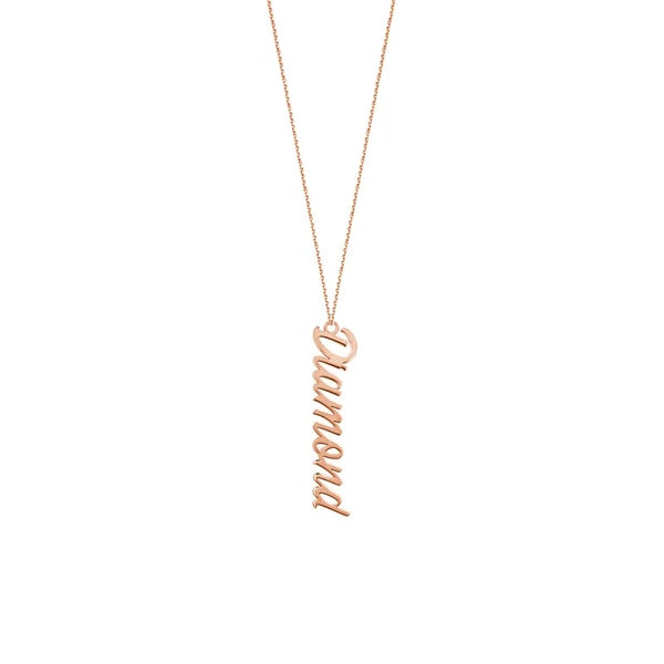 5mm Vertical Script Font Necklace