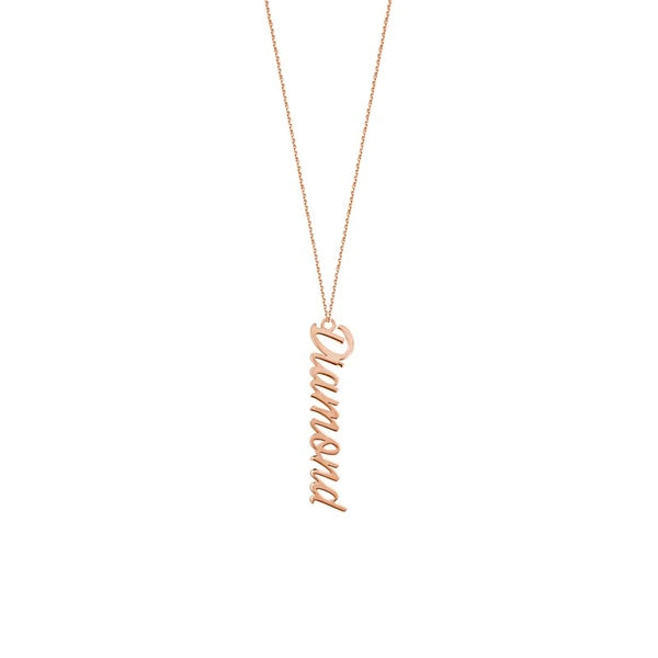 5mm Vertical Script Font Necklace