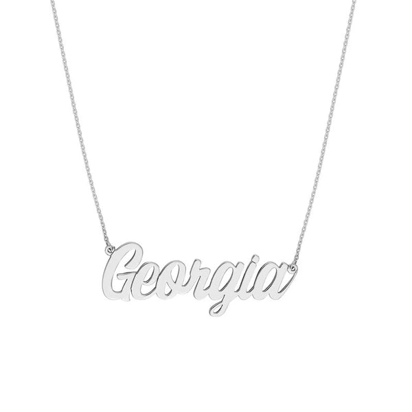 7mm Script Font N/Ameplate Necklace