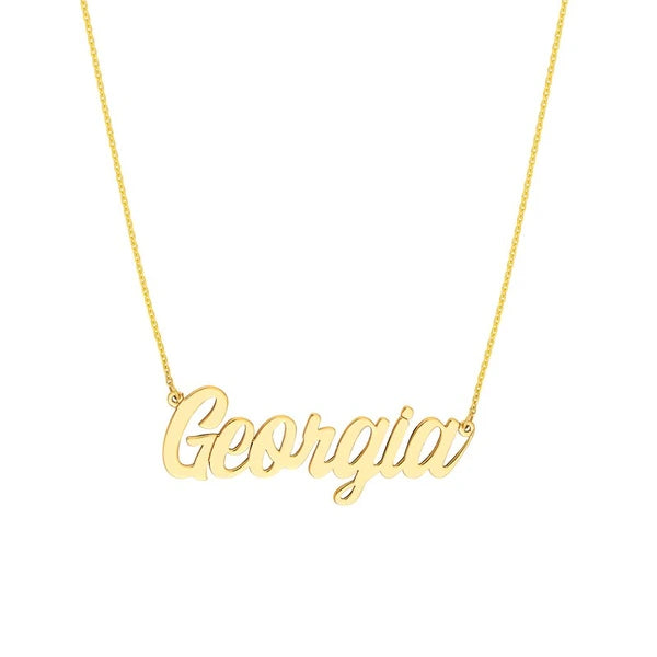 7mm Script Font N/Ameplate Necklace