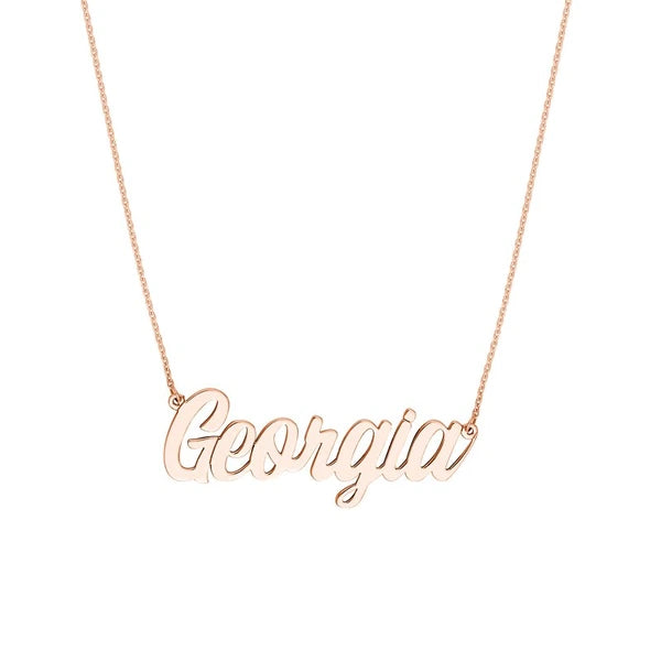 7mm Script Font N/Ameplate Necklace