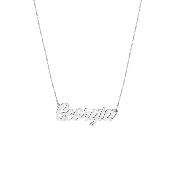 5mm Script Font N/Ameplate Necklace