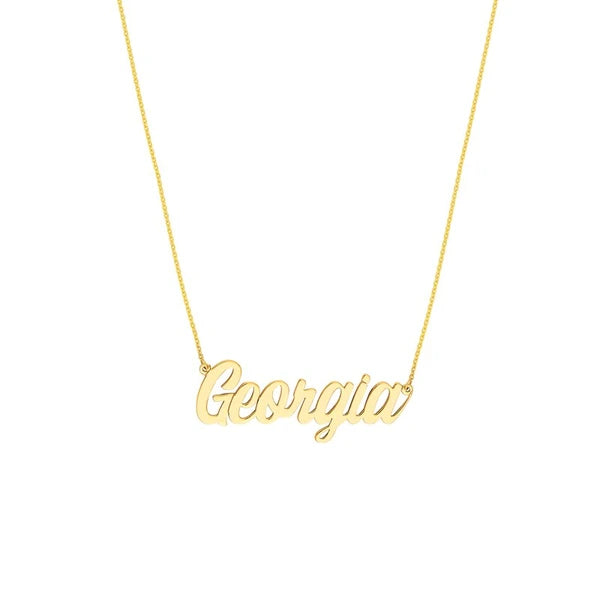 5mm Script Font N/Ameplate Necklace