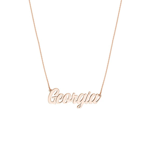 5mm Script Font N/Ameplate Necklace