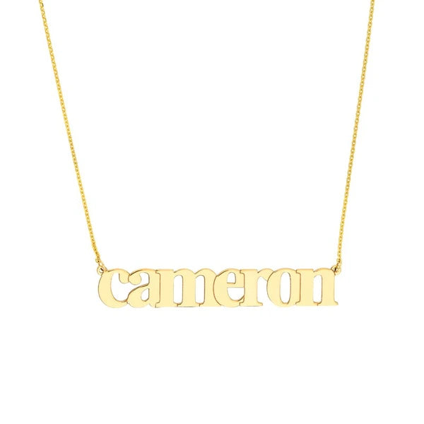 7mm Typewriter Font N/Ameplate Necklace