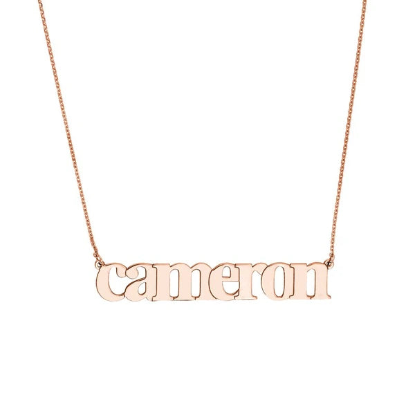 7mm Typewriter Font N/Ameplate Necklace